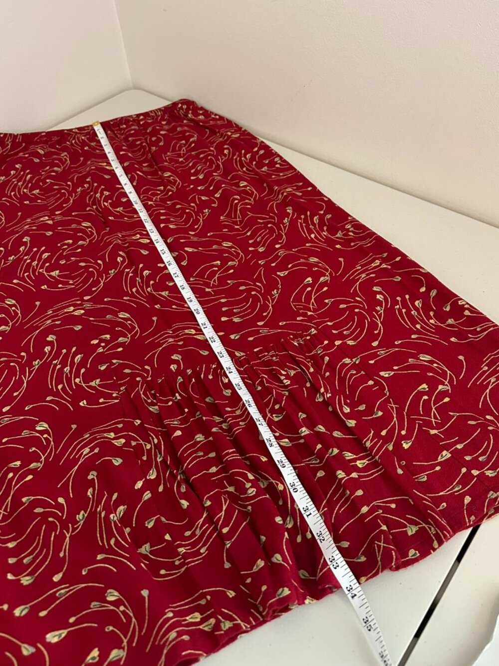 Vintage Putumayo Red Floral Maxi Skirt Women’s Large Boho Romantic 90s - Picture 8 of 8